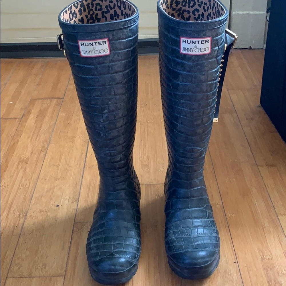 Hunter & Jimmy Choo Rain Boots. Size 7